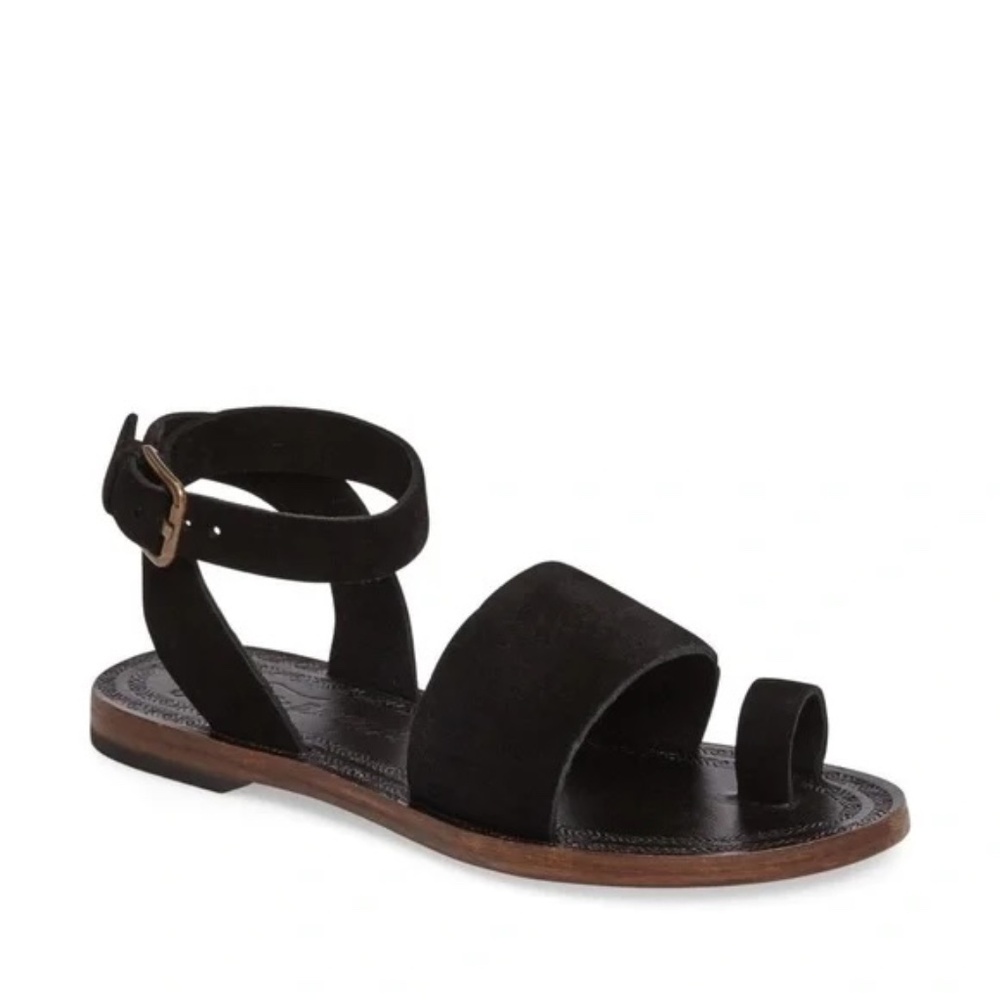 Free People Torrence Flat Sandal EU 37 Black